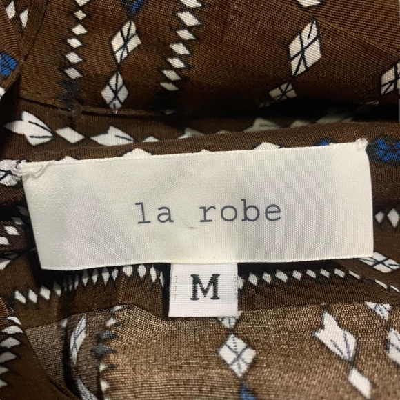 La Robe Brown 60’s Style Button Down Size M - Picture 5 of 6